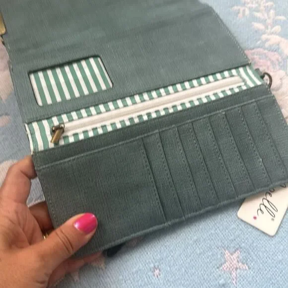 NWT *Simply Noelle* Trifold Weave Snap Clutch Wallet Wristlet - Picture 7 of 10